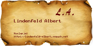 Lindenfeld Albert névjegykártya